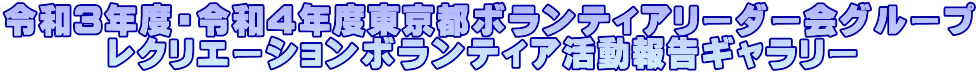 令和３年度・令和４年度東京都ボランティアリーダー会グループ 　　　レクリエーションボランティア活動報告ギャラリー